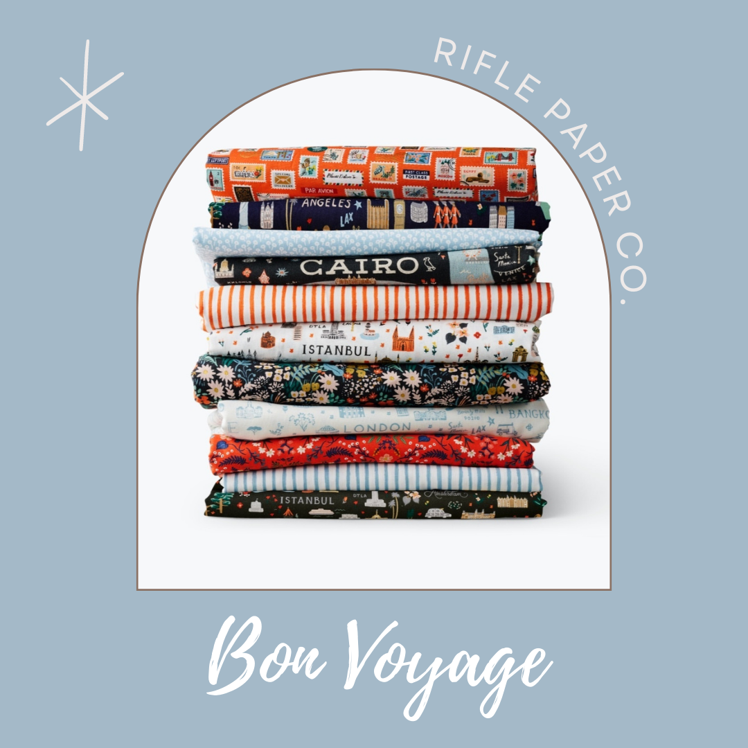Bon Voyage - Postage Stamps - Natural Unbleached Canvas metallic –  the-sew-op